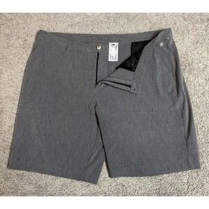 Adidas Crosshatch Golf Shorts Mens 40 Heather‎ Gray Performance Stretch Blend 9"